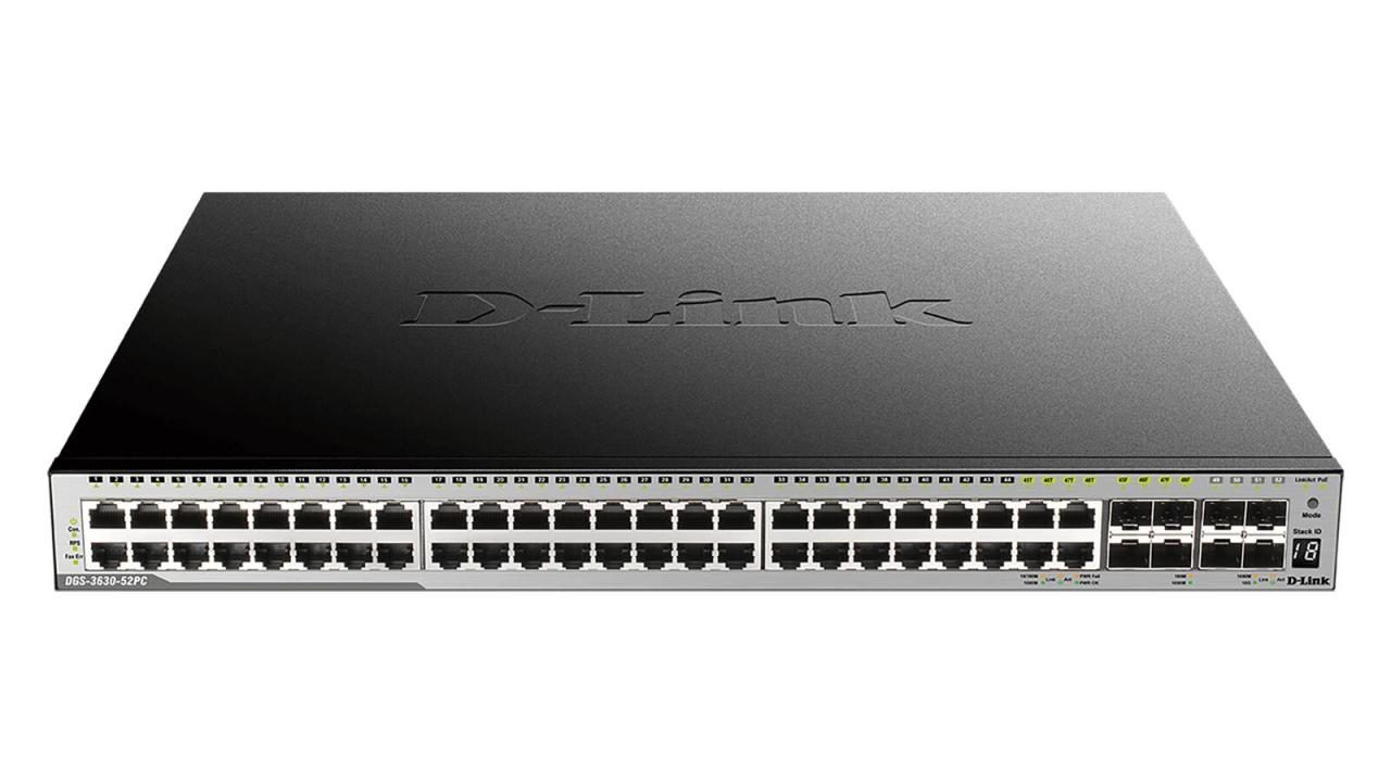 D-Link DGS-3630-52PC 44-Port Gigabit PoE 4-Port Combo Gigabit SFP 4-Port 10GB... von D-Link