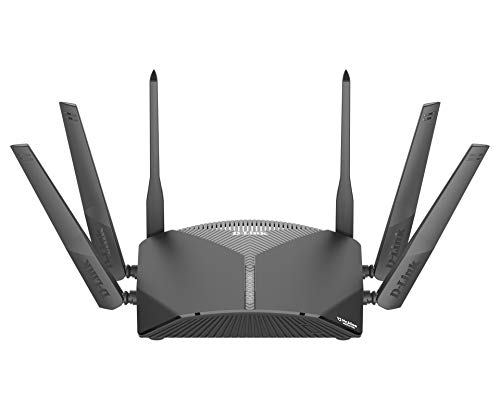 D-Link DIR-3060 AC3000 EXO Smart Mesh Wi-Fi Router (2,4 & 2 x 5 GHz, 3.000 Mbit/s, 802.11a/b/g/n/ac, 2 x USB 3.0 & 2.0, 4 x 10/100/1000 LAN-Anschluss, Tischgerät), Schwarz von D-Link