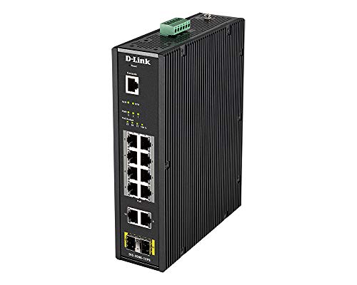 D-Link DIS-200G-12PS 12-Port Layer2 Smart Managed Gigabit PoE Industrial Switch (8x 10/100/1000Mbit/s TP (RJ-45) PoE Port, 2x 10/100/1000Mbit/s TP (RJ-45) Port, 2x SFP Port, Wand-/Hutschienenmontage) von D-Link