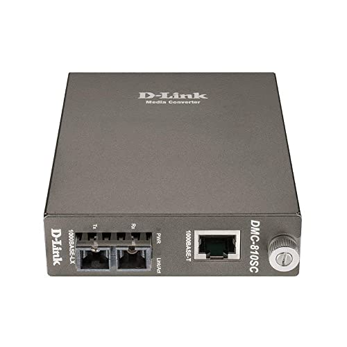D-Link DMC-810SC/E Gigabit Ethernet Konverter (1x 1000Mbit/s RJ-45, 1x 1000Mbit/s SC-Duplex, Singlemode bis zu 10km, Einbaumöglichkeit in DMC-1000 Chassis) von D-Link