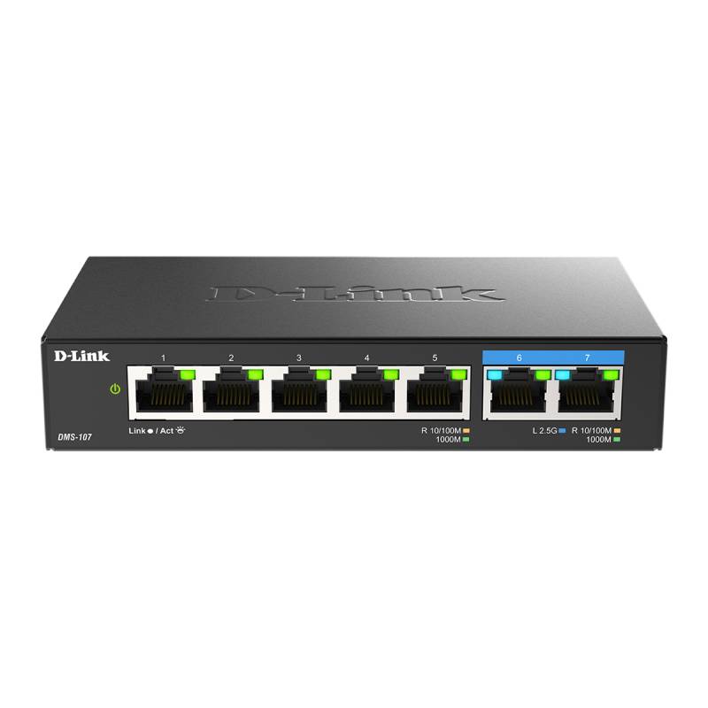 D-Link DMS-107 Unmanaged Switch 5x Gigabit Ethernet, 2x 2.5 Gigabit Ethernet von D-Link