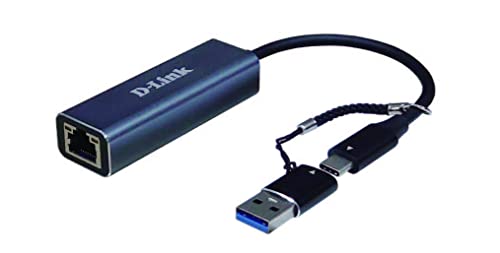 D-Link DUB-2315 USB-C/USB auf 2.5 Gigabit Ethernet Adapter (USB-C Thunderbolt 3 oder USB 3.0 auf RJ45 2.5 Gigabit LAN für PC, MacBook Pro, MacBook Air, iPad Pro, Chromebook, Surface Pro u.w.) von D-Link