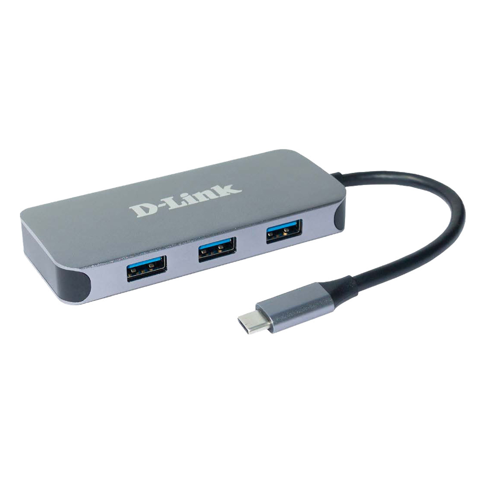 D-Link DUB-2335 USB-Hub mit HDMI, GbE und Ladefunktion 1x USB-C mit PD, 3x USB-A 3.0, 1x HDMI 1.4, 1x Gigabit Ethernet von D-Link