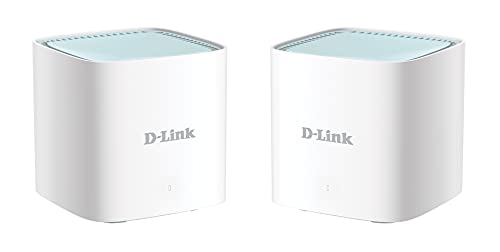 D-Link M15-2 EAGLE PRO AI AX1500 Mesh System (2-er Set, AI Wi-Fi/Traffic Optimiser, AI Parental Control, Gigabit Ports, MU-MIMO, 1024 QAM, OFDMA, WPA3, kompatibel mit Alexa/Gooogle Assistant) von D-Link