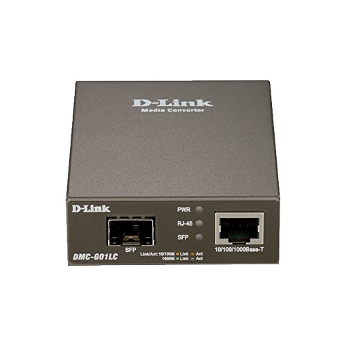 D-Link Media Converter Standalone Ethernet Link konvertiert 10/100/1000 Mbps RJ45 Kupfer zu 100/1000 SFP Fiber Multimode und Single Mode (DMC-G01LC) von D-Link