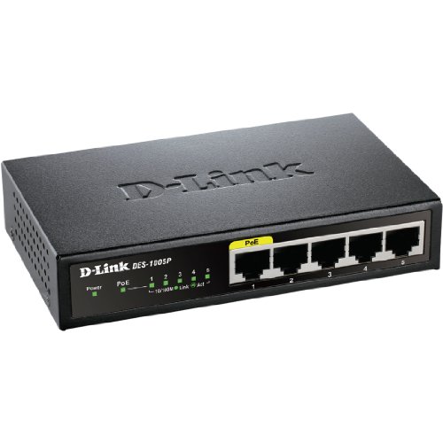 D-Link Switch mit 5 Ethernet-Ports, 10/100 Mbit/s, mit POE- Ideal Teilen von Verbindung und Netzwerken von Small Office Home Office (DES-1005P) von D-Link