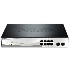 D-Link Web Smart DGS-1210-10P - Switch - 8x Ethernet, Fast Ethernet, Gigabit Ethernet - 10Base-T, 100Base-TX, 1000Base-T + 2x SFP, gemeinsam genutzt (frei) - 1U - PoE - extern (DGS-1210-10P) von D-Link