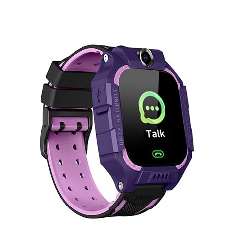 D'llesell Kinder Smartwatch, Kinderuhr Mit GPS Und 2G Telefon, SOS, WiFi, Mit Videoanruf, IP68 Wasserdicht, Mit Musik, Wecker, Geschenk Für Jungen Und Mädchen 5-14 Jahre Alt (Lila) von D'llesell