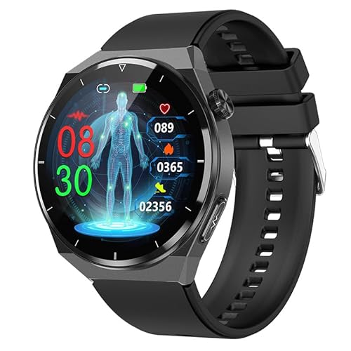 D'llesell TK20 Smartwatch, EKG-Blutdruck, Blutsauerstoff, Herzfrequenz,SpO2，Schrittzähler, Überwachung Der Körpertemperatur Multifunktions Sportarmband (Schwarz A) von D'llesell