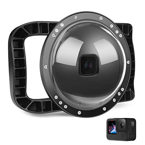 D&F Unterwasser Dome Port für GoPro Hero 12 Black/Hero 11 Black/Hero 10 Black/Hero 9 Black, Integrierter Gehäusekuppel mit Zwei Händen und 45m/147ft Wasserdichtes, professionelles Tauchzubehör von D&F