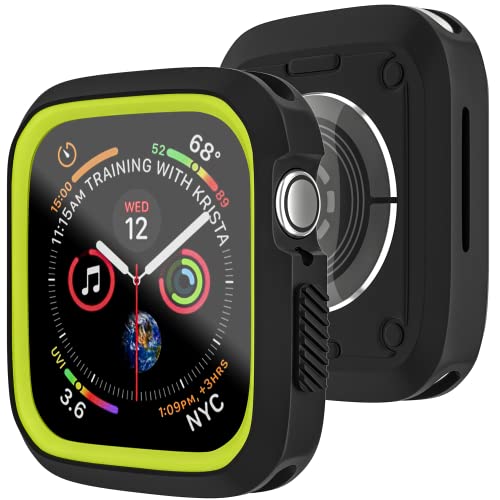 D & K Exclusives Kompatibel mit Apple Watch 40 mm Hülle, Sport-Schutzhülle für iWatch Damen Herren Kinder GPS iWatch Serie 6/5/4/SE, schwarz, neongrün von D & K Exclusives