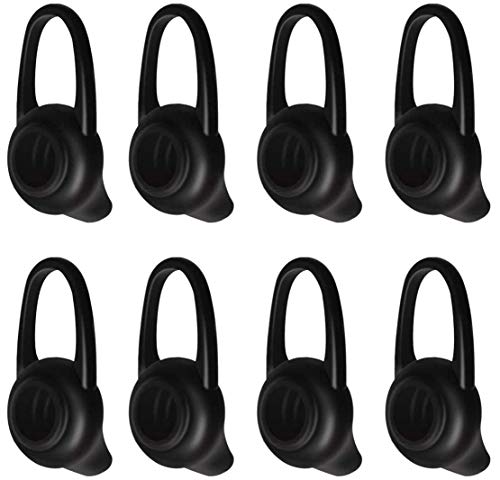 Weiche Ersatz-Ohrpolster aus Silikongel, 8 Stück, für Bluetooth-Headset-Ohrhörer – Schwarz (groß) von D & K Exclusives