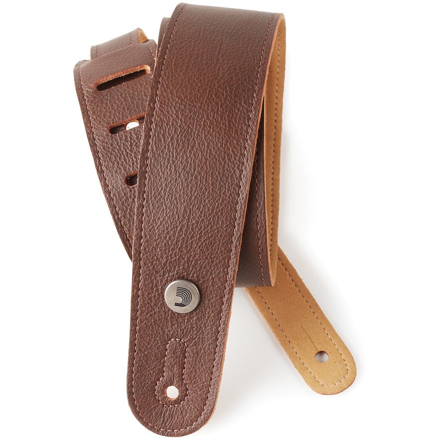 D&apos;Addario 20GL01 Slim Garment Leather Guitar Strap (Brown) von D&apos;Addario