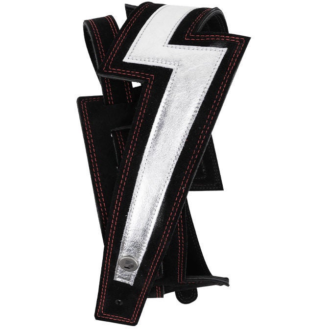 D&apos;Addario 25LNBT00 Suede Silver Lightning Bolt Guitar Strap von D&apos;Addario