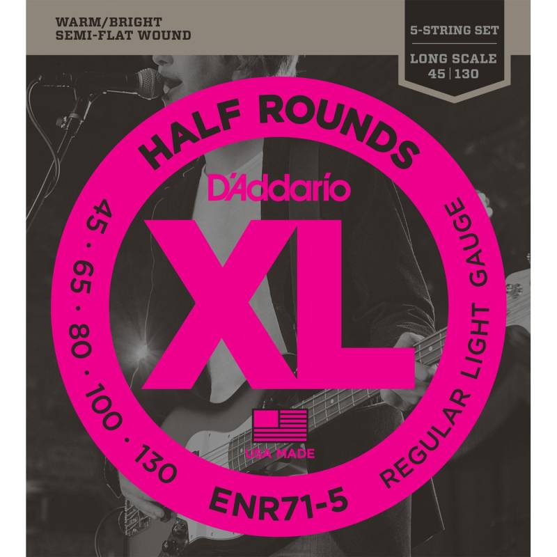 D&apos;Addario ENR71-5 ENR71-5 Half Rounds Saiten für 5-saitige Bassgitarre von D&apos;Addario