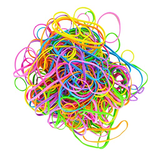 Elastische Gummibänder, 100 g, ca. 250 Stück, neonfarben, ideal für Heim- und Bürobedarf, Industriehandwerk, DIY, Organisation, Naturkautschukbänder, stark und langlebig von D.A.Y. Republic
