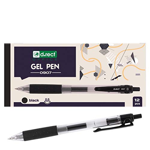 D.RECT 0907 12 Stück | Gelschreiber Druckgelschreiber | Gelstifte feine Spitze | Gummierte Grip Schwarz D.RECT 0907 12 Stück | Gelschreiber Druckgelschreiber | Gelstifte feine Spitze | Gummierte Grip Schwarz von D.RECT