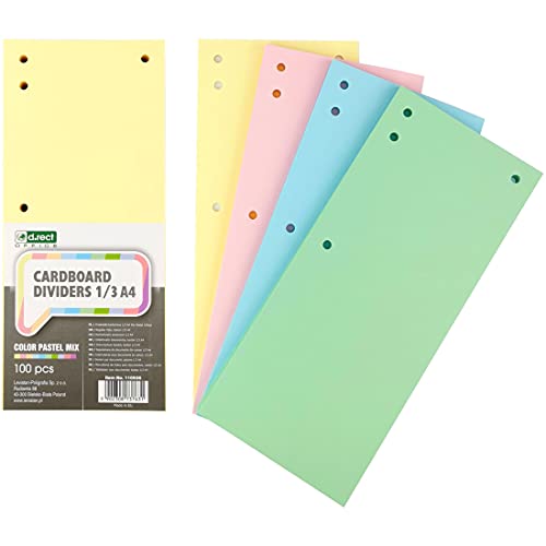 D.RECT 100er Pack Karton-Trennstreifen bunt 11x24cm Trennlaschen Trennblätter farbig sortiert Register-Trenner in 5 Light-Farben Ordner Register 160g/m² 5 Farben: 20 Stück je Farbe, 110936 D.RECT 100er Pack Karton-Trennstreifen bunt 11x24cm Trennlaschen Trennblätter farbig sortiert Register-Trenner in 5 Light-Farben Ordner Register 160g/m² 5 Farben: 20 Stück je Farbe, 110936 von D.RECT