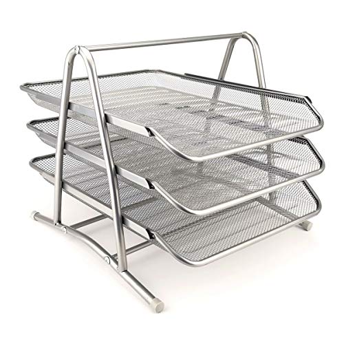 D.RECT 110486 Metall Ablagefächer Stapelbar - Büro Organizer Schreibtisch - Ablage Schreibtisch - 3 Schubfächer Briefablage Dokumentenablage A4 Organizer Mesh - Papierablage Silber Aktenablage D.RECT 110486 Metall Ablagefächer Stapelbar - Büro Organizer Schreibtisch - Ablage Schreibtisch - 3 Schubfächer Briefablage Dokumentenablage A4 Organizer Mesh - Papierablage Silber Aktenablage von D.RECT
