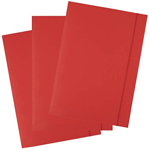 D.RECT 25 Stück Sammelmappe aus Karton | Postmappe mit Gummiband | 300g Rot von D.RECT