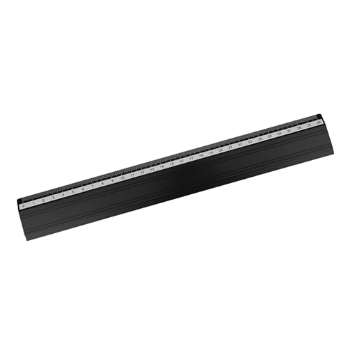 D.RECT 30 cm Lineal aus Aluminium | für Schule Büro Zuhause |schwarz von D.RECT