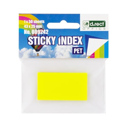 D.RECT 50 Stück Haftstreifen Pagemarker Index Haftmarker Film Textstreifen PET-Folie 25x43mm von D.RECT