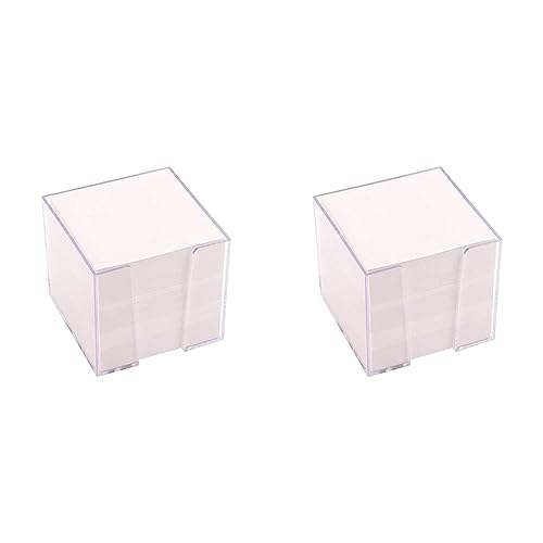 D.RECT 9461 Zettelbox Zettelkasten Kunststoff | 85x85x80mm circa700blatt|Weißgefüllt (Packung mit 2) von D.RECT