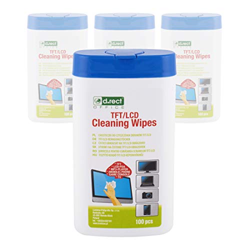 D.RECT Allzweck-Reinigungstücher 100 Stück x 4 Set - Feuchte Reinigungstücher in Spender - 400x Feuchte Allzwecktücher für TFT/LCD-Monitore, Notebook, Tablet D.RECT Allzweck-Reinigungstücher 100 Stück x 4 Set - Feuchte Reinigungstücher in Spender - 400x Feuchte Allzwecktücher für TFT/LCD-Monitore, Notebook, Tablet von D.RECT
