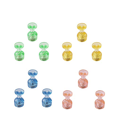 D.RECT Magnet Set - 12 Stück, Bunt (Multicolored), Kunststoff, Stark, Kühlschrank, Whiteboard, Büro von D.RECT
