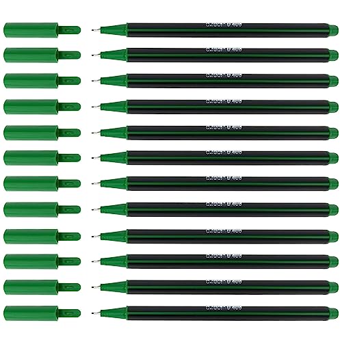 D.RECT Fineliner Set 12 Stück - Filzstift Für Den Täglichen Gebrauch Geeignet - Feinleiner Stift - Superfeine, Linienbreite Ca. 0.4 mm - Grün von D.RECT