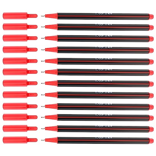 D.RECT Fineliner Set 12 Stück - Filzstift Für Den Täglichen Gebrauch Geeignet - Feinleiner Stift - Superfeine, Linienbreite Ca. 0.4 mm - Rot von D.RECT