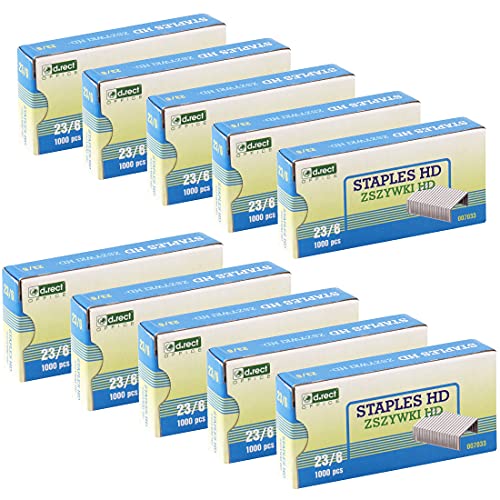 D.RECT Heftklammern 23/6 | Klammern für Büroheftgeräte | Tacker Heftklammern | Hefter Klammern | Verpackung 10000 Stück | 10x1000 Stück D.RECT Heftklammern 23/6 | Klammern für Büroheftgeräte | Tacker Heftklammern | Hefter Klammern | Verpackung 10000 Stück | 10x1000 Stück von D.RECT