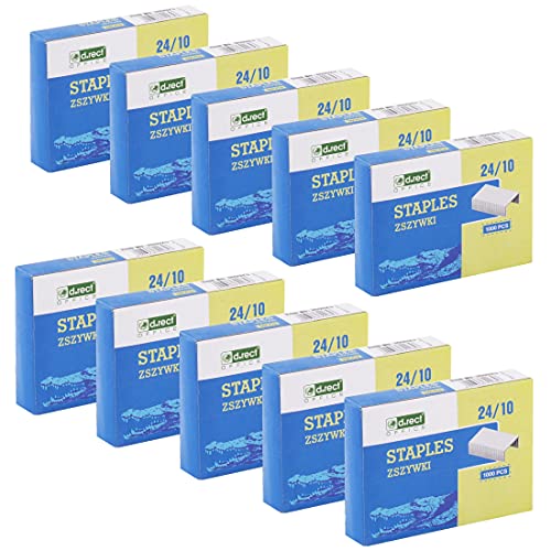 D.RECT Heftklammern 24/10 | Klammern für Büroheftgeräte | Tacker Heftklammern | Hefter Klammern | Verpackung 10000 Stück | 10x1000 Stück D.RECT Heftklammern 24/10 | Klammern für Büroheftgeräte | Tacker Heftklammern | Hefter Klammern | Verpackung 10000 Stück | 10x1000 Stück von D.RECT