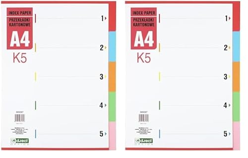 D.RECT K10 Register Trennblätter Kartonregister | Trennregister Für Ordner Din - A4 | Trenner 10 - Teilig Aus Karton 1-10 (Packung mit 2) von D.RECT