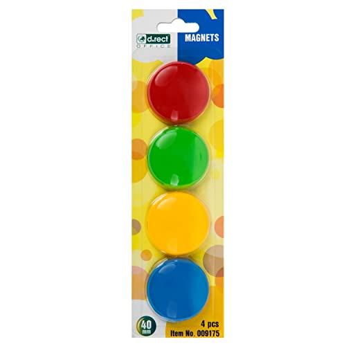 D.RECT - Magnete | für Magnettafel und Kühlschrank | Runde & Bunte | Sehr Stark | füre Metallischen Untergründen | Ø40mm - 4 Stück D.RECT - Magnete | für Magnettafel und Kühlschrank | Runde & Bunte | Sehr Stark | füre Metallischen Untergründen | Ø40mm - 4 Stück von D.RECT