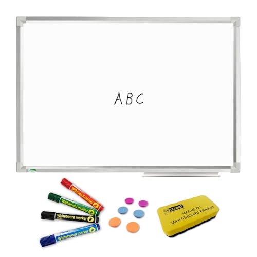 D.RECT Magnetisches Whiteboard SET mit Aluminiumleisten trocken abwischbar 90 x 60 cm Stiftablage und abwischbar Marker Rundspitze 4er Set 12 Stück Starke Tafelmagnete Whiteboard Schwamm D.RECT Magnetisches Whiteboard SET mit Aluminiumleisten trocken abwischbar 90 x 60 cm Stiftablage und abwischbar Marker Rundspitze 4er Set 12 Stück Starke Tafelmagnete Whiteboard Schwamm von D.RECT