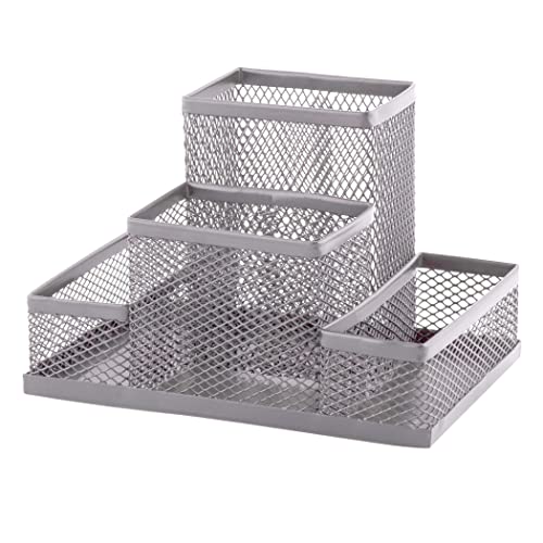 D.RECT Schreibtischorganizer | Stiftehalter Schreibtisch Stifteköcher Tisch-Organizer aus Metall | Büroablage mit Zettelhalter Mesh | 103x154x103mm Silber D.RECT Schreibtischorganizer | Stiftehalter Schreibtisch Stifteköcher Tisch-Organizer aus Metall | Büroablage mit Zettelhalter Mesh | 103x154x103mm Silber von D.RECT