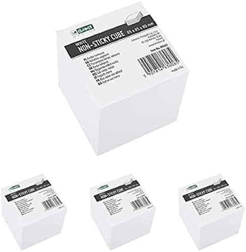 D.RECT Zettelklotz Notizklotz Ersatzpapier (für Zettelbox) | 85x85x80mm circa 750 blatt | Weiß, 4er Pack von D.RECT