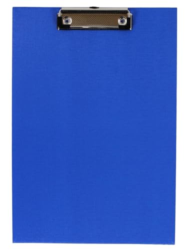 Klemmbrett Schreibplatte A4 economy PVC-Folie leinengeprägt blau von D.RECT