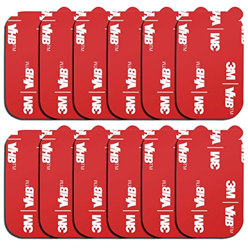D.SKING 12 Packung Rechteck 3M klebriger klebender Ersatz Kit, für magnetische Auto Armaturenbrett Telefon Mount Basisaufkleber Teile Doppelseitige 3M VHB Band Klebepads (Rot) von D.SKING