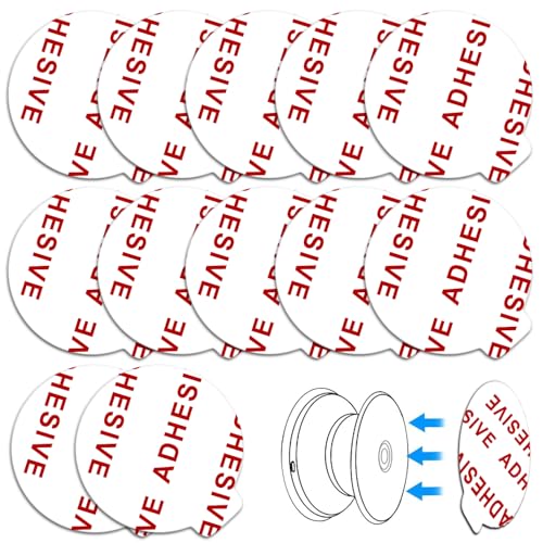 12 Stück Sehr Haftstarke Klebepads [Leicht Abziehbar] Ersatz Kompatibel mit Sockel-Halterung Sticker-Pads für Zusammenklappbaren Griff & Ständer Kleber für Smartphones Pops Swappable Griff (Weiße) von D.SKING