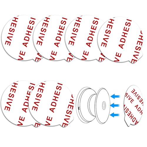6 Stück Sehr Haftstarke Klebepads [Leicht Abziehbar] Ersatz Kompatibel mit Sockel-Halterung Sticker-Pads für Zusammenklappbaren Griff & Ständer Kleber für Smartphones Pops Swappable Griff (Weiße) von D.SKING