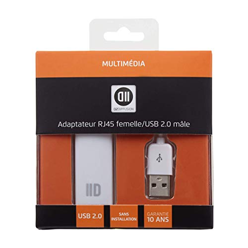 D2 Diffusion Carte Réseau USB 2.0 auf RJ45, Weiß von D2 Diffusion