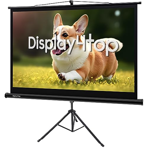 Display4top 60" Beamer Leinwand mit Stativ 4:3 Projektionsleinwand, Für Heimkino Indoor Outdoor Projektor Filmleinwand,Größe:122cm(W) x 91cm(H) von D4P