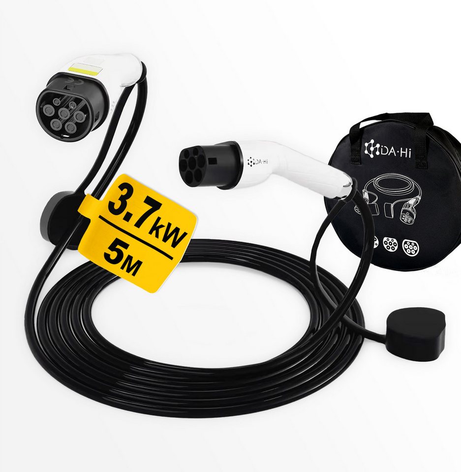 DA·Hi Typ 2 EV Elaktroauto Ladekabel 7.4 / 11 / 22 kW Autoladekabel, (500 cm), geeignet für alle gängigen Elektro-Fahrzeuge, 16A, 32A, 7,4/11/22 kW von DA·Hi