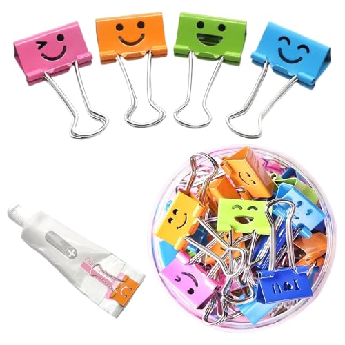 48 Stück Farbige Papierklammern Mit Niedlich Lächelndem Gesicht,Foldback Klammern,Klammern Metall,Metall Binder Clips,Binder Clips,Dokumentenklammer,Für Briefpapier Papier, Bürobedarf 48 Stück Farbige Papierklammern Mit Niedlich Lächelndem Gesicht,Foldback Klammern,Klammern Metall,Metall Binder Clips,Binder Clips,Dokumentenklammer,Für Briefpapier Papier, Bürobedarf von DAAIZIII