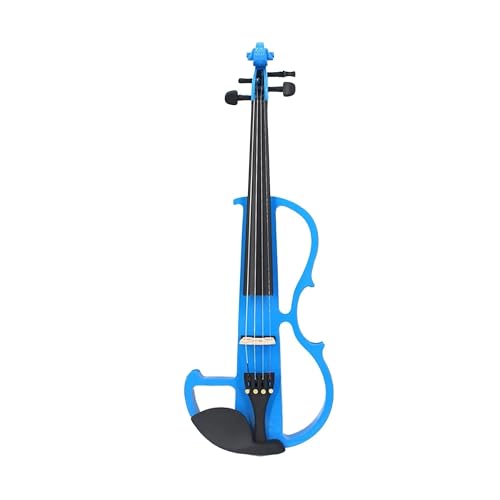 Violinenset 4/4 Violine Massivholz Kopfhörer Kabel Zubehör Mit Etui(Blue) von DABAUR