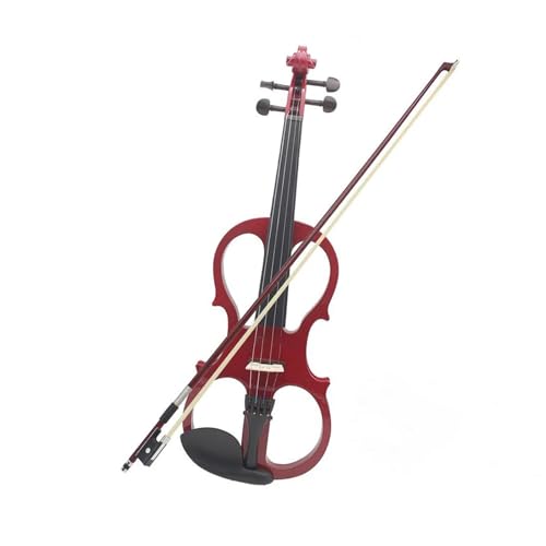 Violinenset Weiß Und Rot 4/4 Violine Ahorn Körper Mit Kopfhörer Kabel Zubehör(Red) von DABAUR