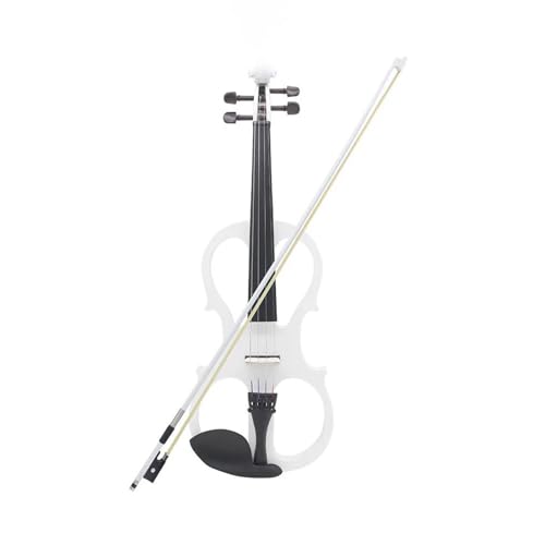 Violinenset Weiß Und Rot 4/4 Violine Ahorn Körper Mit Kopfhörer Kabel Zubehör(White) von DABAUR