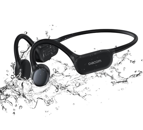 DACOM Knochenschall Kopfhörer Bluetooth 5.3 Open Ear Kabellose Kopfhörer IPX7 Wasserdicht Bone Conduction Sport Kopfhörer für Sport, Fitness und Schwimmen von DACOM